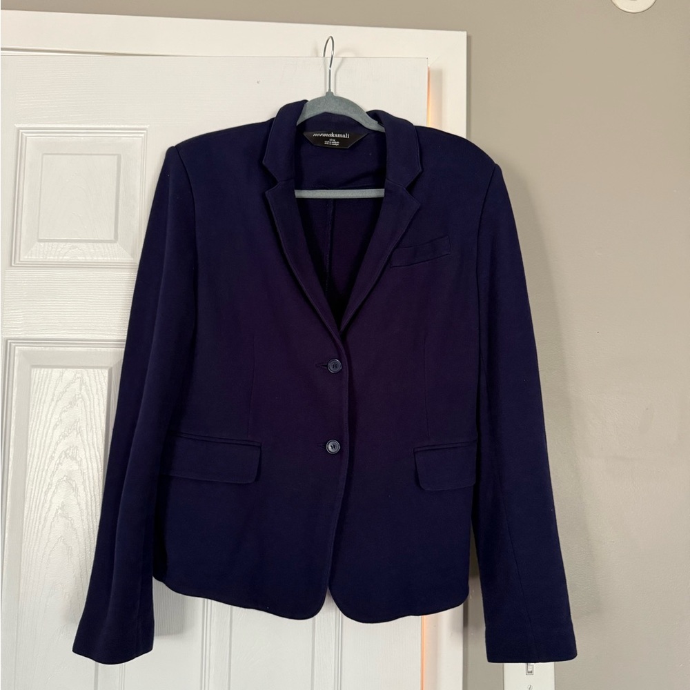 Norma Kamali Navy Blue Lightweight Blazer Office Sophisticated